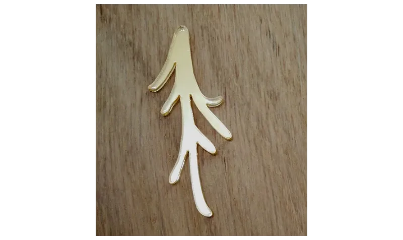 Metacrilato: Rama Coral Espejo Dorado 56*21mm /Cuentas de  Plástico / Resina