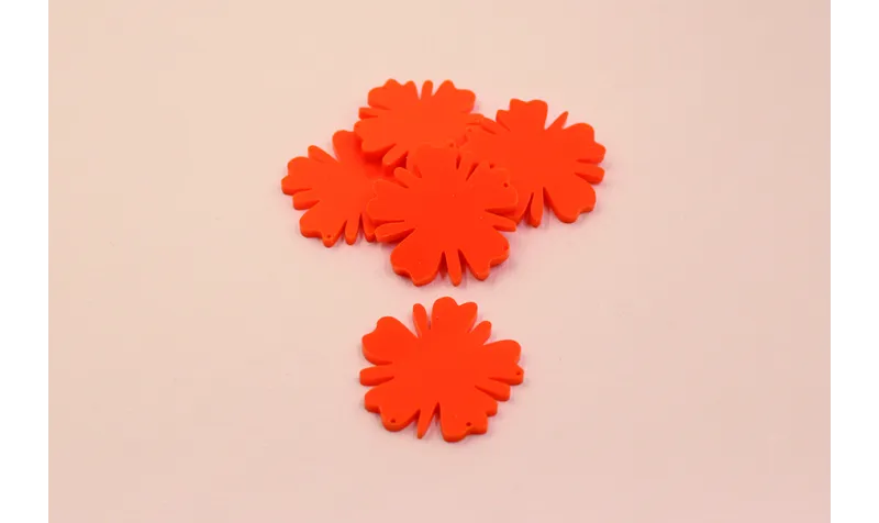Flor Metacrilato 36mm diámetro Naranja /Cuentas de  Plástico / Resina