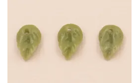 Hoja Resina Coral 10*7mm Verde /Cuentas de  Plástico / Resina 