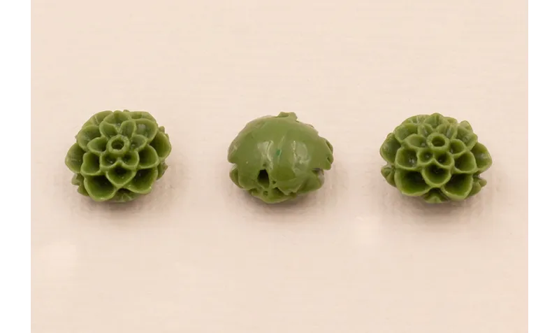 Flor Resina coral Verde 10mm Diam
