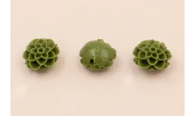 Flor Resina coral Verde 10mm Diam /Cuentas de  Plástico / Resina 