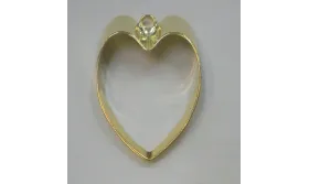 Colgante Corazón 37*24mm Oro / Cuentas Metálicas de Latón / Zamak