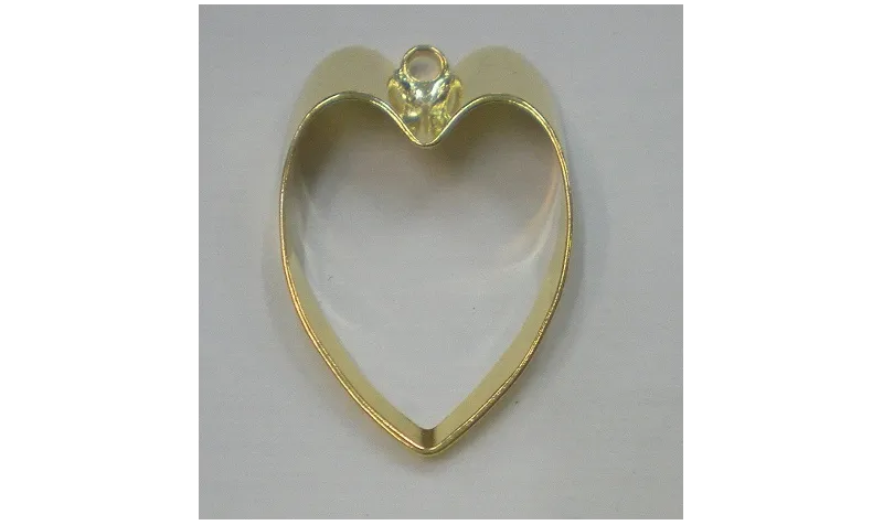 Colgante Corazón 37*24mm Oro / Cuentas Metálicas de Latón / Zamak