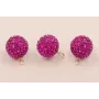 Colgante Strass 18mm con gancho plata Fucshia. CPT211-1