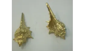 Colgante caracola 33*16mm Oro Mate / Cuentas Metálicas de Latón / Zamak