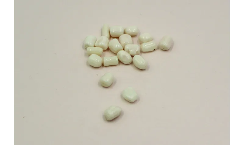 Tubo Irregular coral 9-6 *5mm Blanco / Semipreciosas de 
