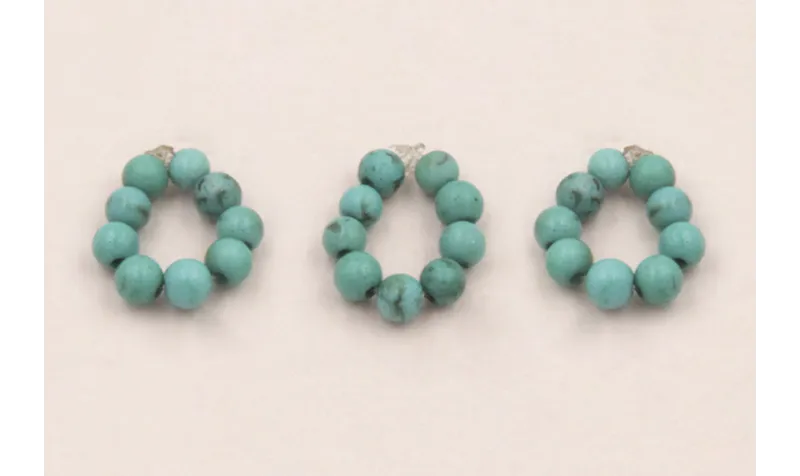 aro de 9 Piedras Turquesas de 2mm / Semipreciosas de 