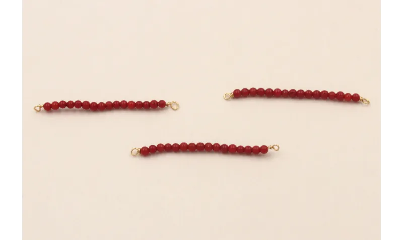 Bastón de 40mm con piedra Coral de 2mm / Semipreciosas de 
