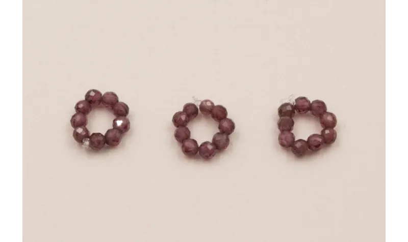 aro de 9 Piedras Cuarzo Granate / Semipreciosas de 