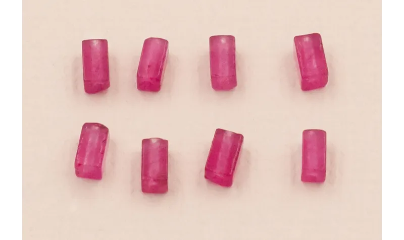 Listón Jade 4*2*2mm color Granate / Semipreciosas de 