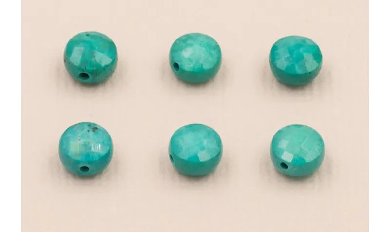 Disco Facetado Turquesa 8*8mm / Semipreciosas de 