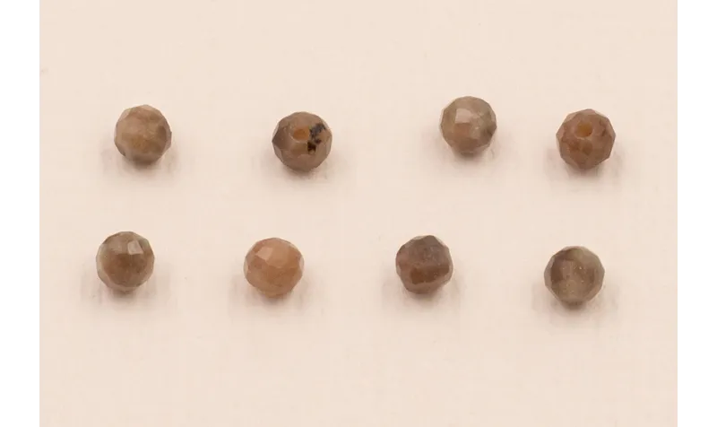 Bola Facetada Piedra Cuarzo 2*2mm color Marrón