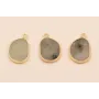Colgante piedra Plana Cuarzo Gris 25*15mm / Semipreciosas de 