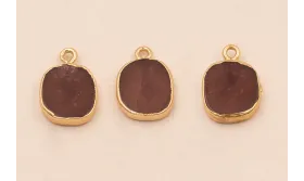 Colgante piedra Plana Jaspe Marrón 20*12mm / Semipreciosas de 