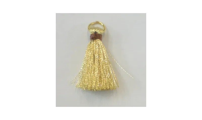 Pompon 30mm Dorado /Cuentas de  Tela