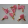 Micro pompon 10mm long. Color Rosa /Cuentas de  Tela