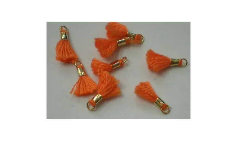 Micro pompon 10mm long. Color Naranja