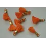 Micro pompon 10mm long. Color Naranja /Cuentas de  Tela