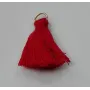 Pompon 25mm con anilla dorada Rojo /Cuentas de  Tela