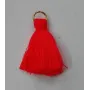 Pompon 25mm con anilla dorada Naranja /Cuentas de  Tela