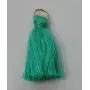 Pompon 25mm con anilla dorada Menta /Cuentas de  Tela