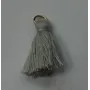 Pompon 25mm con anilla dorada Gris claro /Cuentas de  Tela