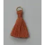 Pompon 25mm con anilla dorada Tostado /Cuentas de  Tela
