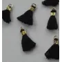 Micro pompon 10mm long. Color Negro /Cuentas de  Tela