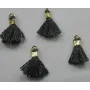 Micro pompon 10mm long. Gris Piedra /Cuentas de  Tela