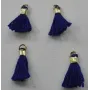 Micro pompon 10mm long. Azul Cobalto /Cuentas de  Tela