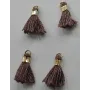 Micro pompon 10mm long. Marrón /Cuentas de  Tela