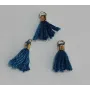 Micro pompon 10mm long. Azul oscuro /Cuentas de  Tela