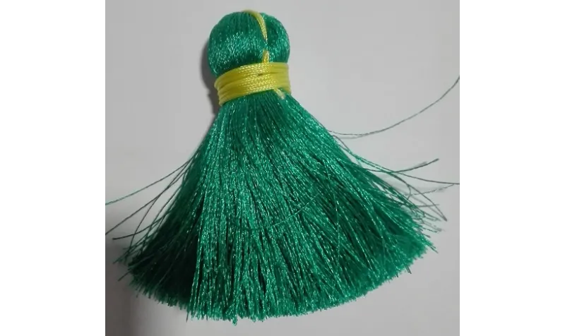 Pompón ancho 60mm*15mm turquesa /Cuentas de  Tela