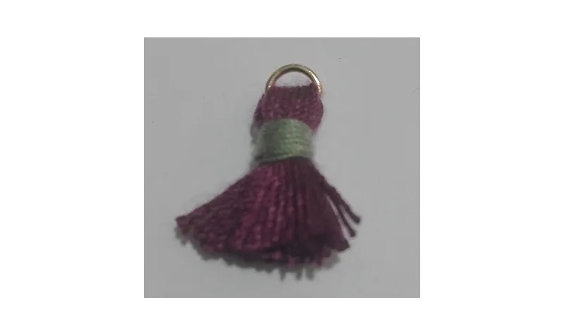 Pompon bicolor 16mm Granate-Gris /Cuentas de  Tela