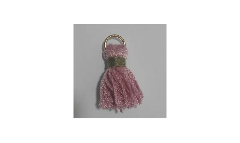 Pompon cordón grueso 25mm Rosa-Verde /Cuentas de  Tela