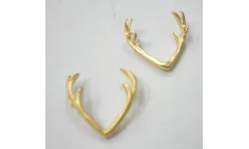 cornamenta ciervo 14*14mm O.Mate / Cuentas Metálicas de Latón / Zamak