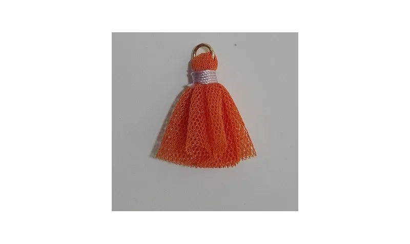 Pompon tul 25mm mostaza /Cuentas de  Tela