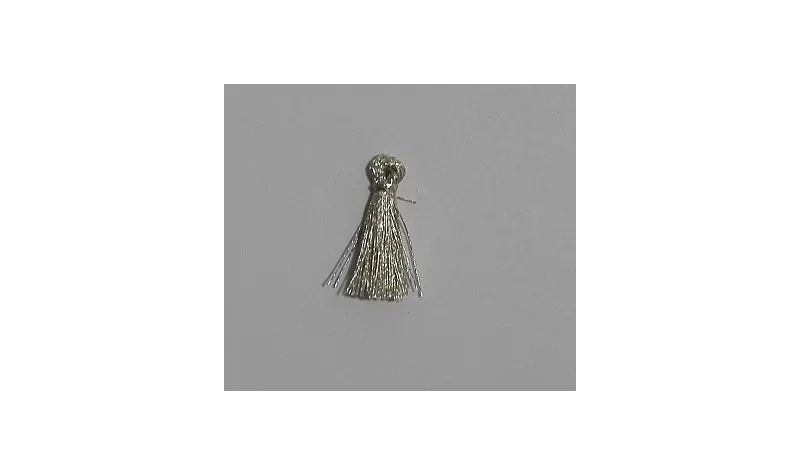 Pompon Metálico 16mm plata vieja /Cuentas de  Tela
