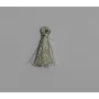 Pompon Metálico 16mm plata vieja /Cuentas de  Tela