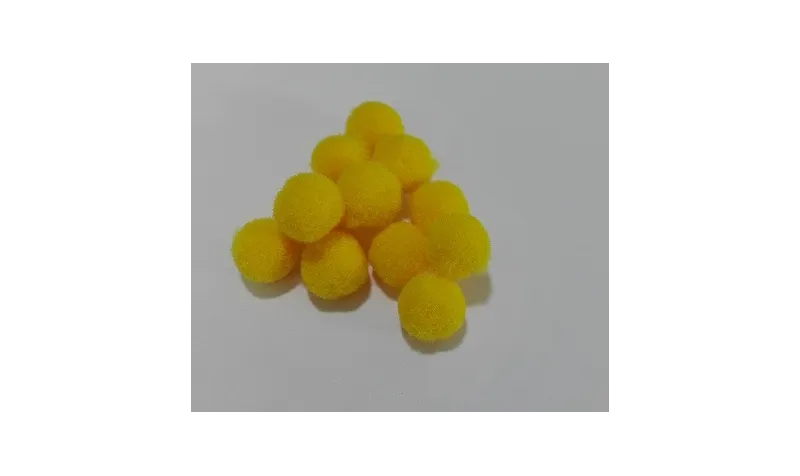Bolita fiertro 8mm Amarilla /Cuentas de  Tela