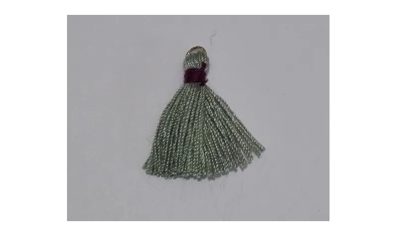 Pompon bicolor 16mm Gris-Morado /Cuentas de  Tela