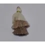 Pompon triple Beige-Topaz-Marrón /Cuentas de  Tela