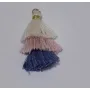 Pompon triple Beige-Rosa-Azul /Cuentas de  Tela
