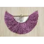 Pendiente abanico 45*25mm Morado /Cuentas de  Tela