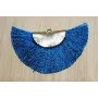Pendiente abanico 45*25mm Azul petróleo /Cuentas de  Tela