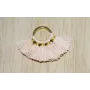 Aro 10mm Multipompón Rosa palo /Cuentas de  Tela 