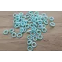 Aro Elástico 5mm. Agujero de 3mm. Azul Cielo /Cuentas de  Tela