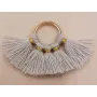 Aro 10mm Multipompón Gris Claro /Cuentas de  Tela