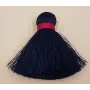 Pompón60mm*15mm Azul marino y cordón Fuxia /Cuentas de  Tela