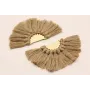 Semidisco de pompones 100*50mm  Dorado Marrón /Cuentas de  Tela